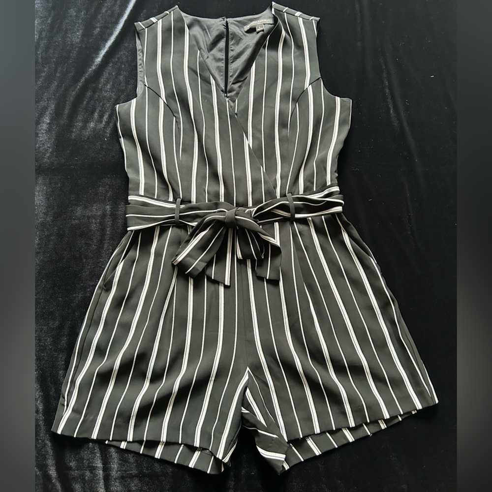 Banana Republic Black and White Striped Romper